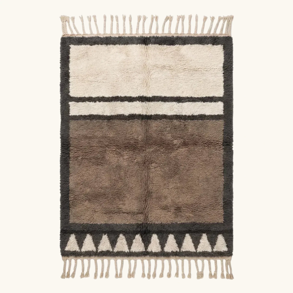 Imilchil taupe Beni Ourain rug, full view