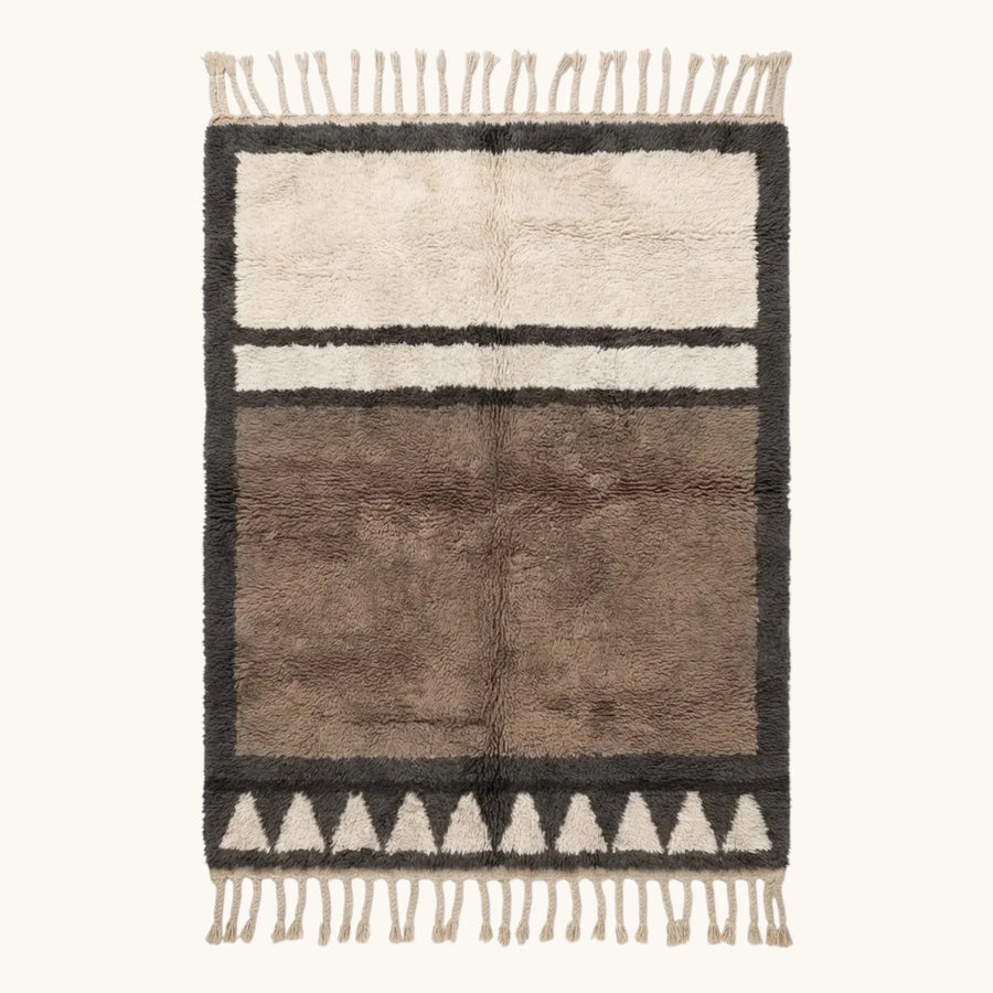 Imilchil taupe Beni Ourain rug, full view