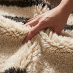 Imilchil taupe Beni Ourain rug natural wool softness detail