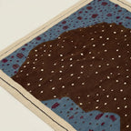 Brown Zanafi rug Imlil dotted field and powder blue corner detail