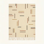 Ivory Zanafi Kilim rug Irherm with scattered multicolor linear dashes, full rug view