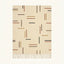 Ivory Zanafi Kilim rug Irherm with scattered multicolor linear dashes, full rug view