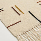 Ivory Zanafi Kilim rug Irherm, natural wool flat-weave detail