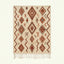 Ivory Azilal rug Adrar with rust diamond pattern, full rug view