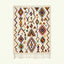Ivory Azilal rug Asefru with tribal diamond pattern, full rug view