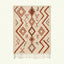 Ivory Azilal rug Assif with rust zigzag diamonds, full rug view