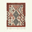 Ivory Azilal rug Awal with rust tribal geometry, full rug view