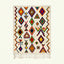 Ivory Azilal rug Azal with multicolor diamond grid, full rug view