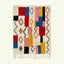 Ivory Azilal rug Izem with multicolor color block and diamond pattern, full rug view