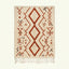 Ivory Azilal rug Izri with rust linear diamond pattern, full rug view