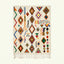 Ivory Azilal rug Tamuda with multicolor diamond mosaic, full rug view