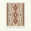 Ivory Azilal rug Tazirit with rust diamond border, full rug view