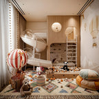 Ivory Azilal rug Tigmi with pastel diamond grid, room view