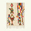 Ivory Azilal rug Tuda with multicolor stripe diamonds, full rug view