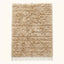 Full flat view of ivory Beni Ourain rug with horizontal stripe texture pattern