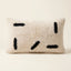 Ivory & Black Moroccan wool lumbar pillow, Minimal Marks design, 14 x 24 in