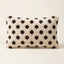 Ivory & Black Moroccan wool lumbar pillow, Polka Dots design, 14 x 24 in