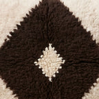 Close-up of the single eye pattern on the Tit Moroccan wool pillow