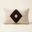 Ivory & Black Moroccan wool lumbar pillow, Single Eye design, 14 x 24 in