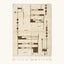 Full view of the Tinmel ivory, brown and olive Beni Ourain rug with an abstract linear design.