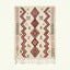 Ivory and burgundy Azilal rug with geometric diamond and zigzag design, full view