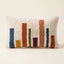 Ivory & Multicolor Moroccan wool lumbar pillow, Color Bars design, 14 x 24 in