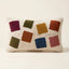 Ivory & Multicolor Moroccan wool lumbar pillow, Scatter Squares design, 14 x 24 in