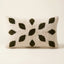Ivory & Olive Moroccan wool lumbar pillow, Olive Petals design, 14 x 24 in