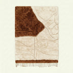 Ivory & Brown Mrirt rug Aznak with abstract stonework, full rug view