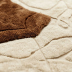 Ivory & Brown Mrirt rug Aznak, abstract stonework pattern detail