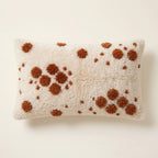 Ivory & Rust Moroccan wool lumbar pillow, Two Size Dots design, 14 x 24 in