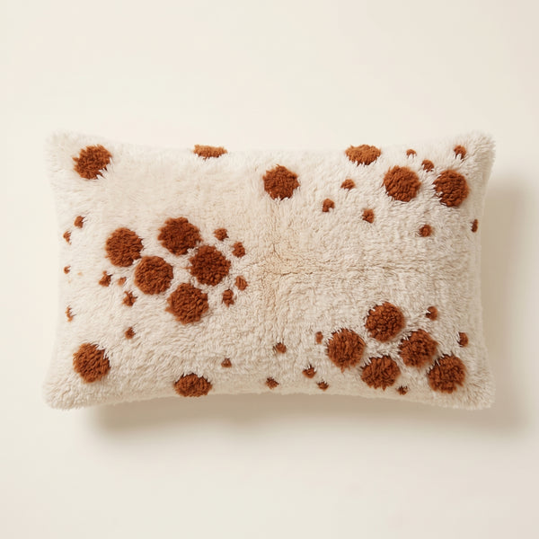 Ivory & Rust Moroccan Wool Pillow – Two Size Dots – Tamellalt