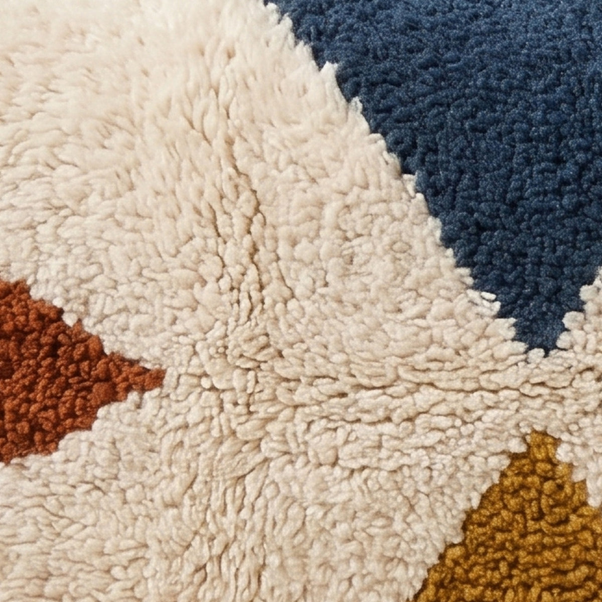 Close-up of the three triangles pattern on the Tagant Moroccan wool pillow