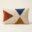 Ivory, Rust & Navy Moroccan wool lumbar pillow, Three Triangles design, 14 x 24 in