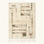 Full view of the Targa ivory, taupe and olive Beni Ourain rug with an abstract linear design.