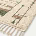Close-up of the natural Atlas wool texture on the Targa rug.