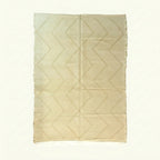 Ivory and beige Zanafi kilim rug Aniraf with geometric maze, full rug view