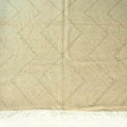 Ivory and beige Zanafi kilim rug Aniraf with geometric maze, geometric maze pattern detail
