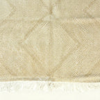 Ivory and beige Zanafi kilim rug Aniraf with geometric maze, edge and fringe detail