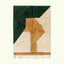 Emerald & Mustard Mrirt rug Tazdur with organic forms, full rug view