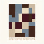 Multicolor Zanafi rug Mazigha with abstract color blocks, full rug view