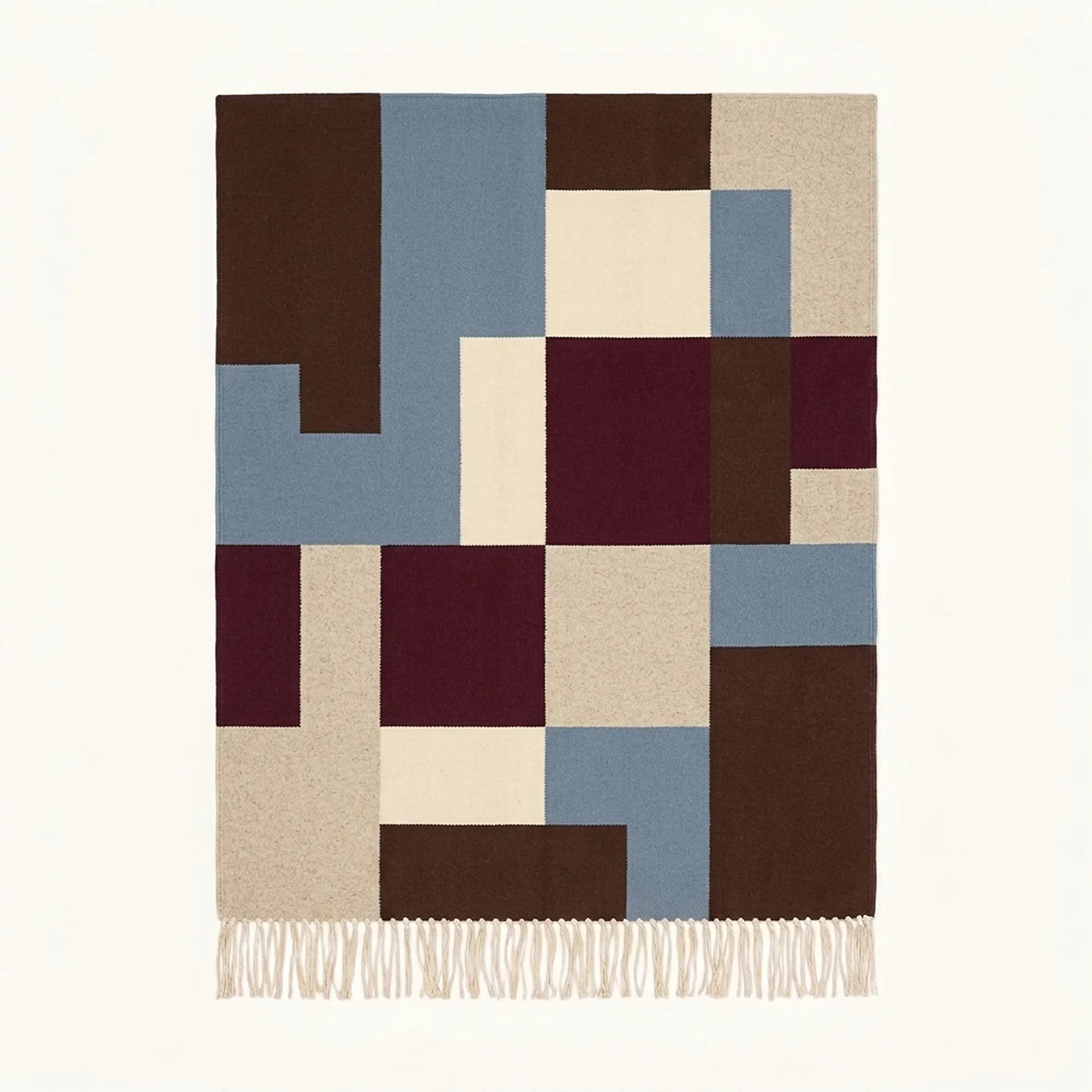 Multicolor Zanafi rug Mazigha with abstract color blocks, full rug view