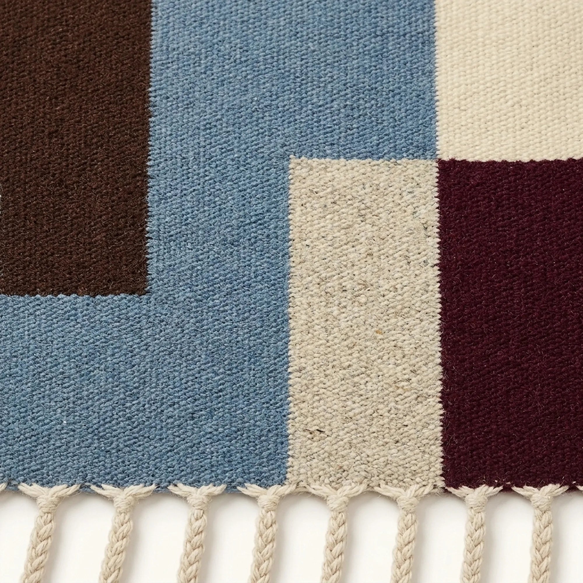 Multicolor Zanafi rug Mazigha with abstract color blocks, additional border detail