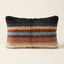 Multicolor Striped Moroccan wool lumbar pillow, Band Stack design, 14 x 24 in