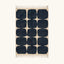 Full view of the Tamazirt navy and ivory Beni Ourain rug with a rounded grid design.