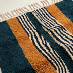 Close-up of the central stripe pattern on the Tifrit rug.
