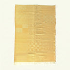 Ochre Zanafi kilim rug Imnane with checkered path, full rug view