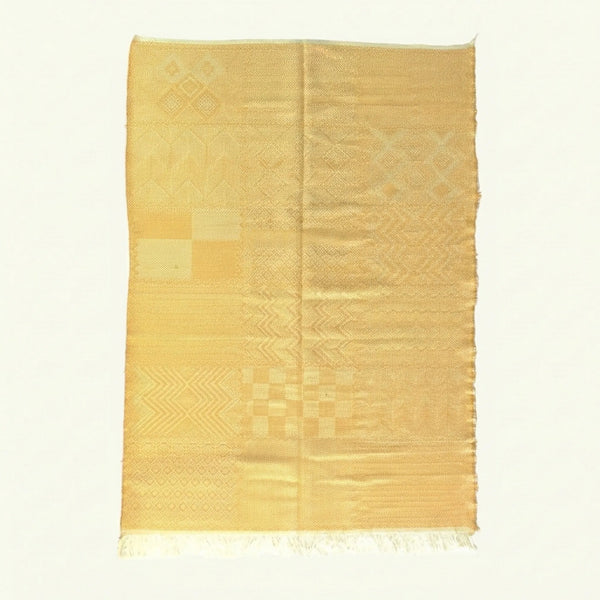 Ochre Zanafi Kilim Rug – Checkered Path – Imnane