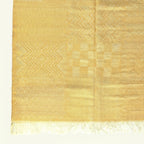 Ochre Zanafi kilim rug Imnane with checkered path, fringe detail