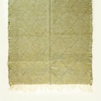 Olive and ivory Zanafi kilim rug Amuddu with tonal grid, tonal grid pattern detail